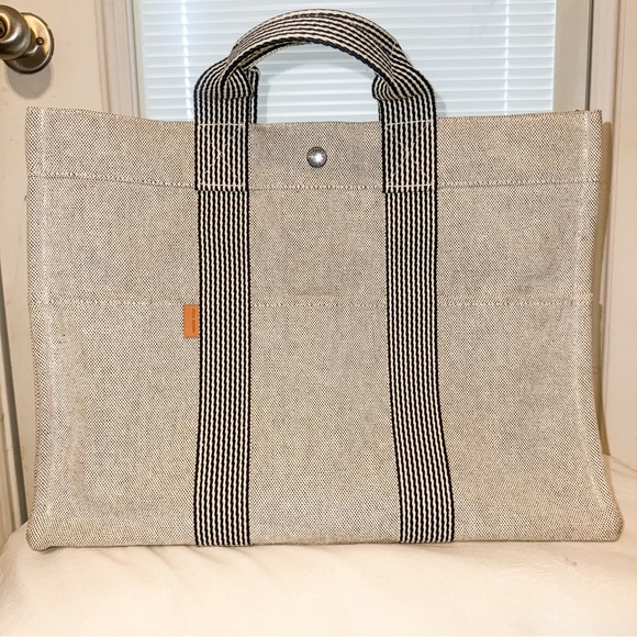 HERMES Fourre-Tout PM Herline Tote | Vintage Hermes Tote in Grey - 1990s - Picture 1 of 11